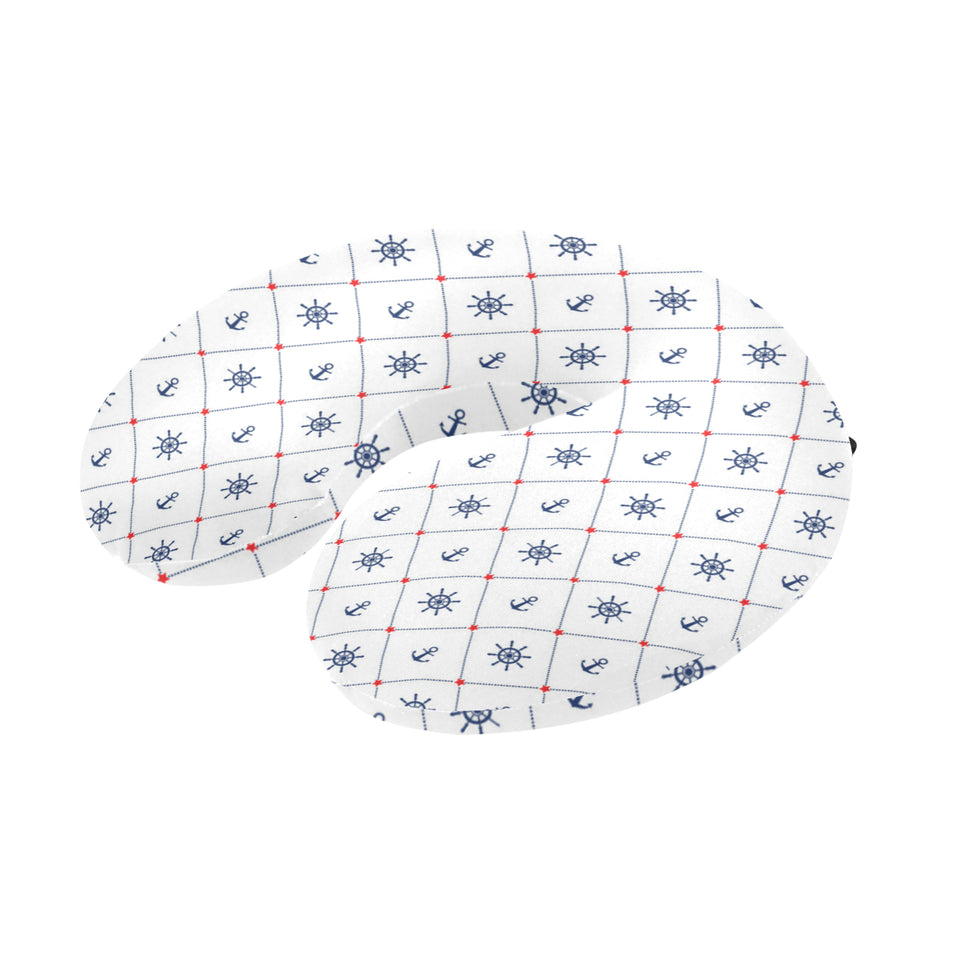 Anchor rudder nautical design pattern U-Shaped Travel Neck Pillow