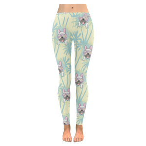 French bulldog hawaii blackground Women's Legging Fulfilled In US