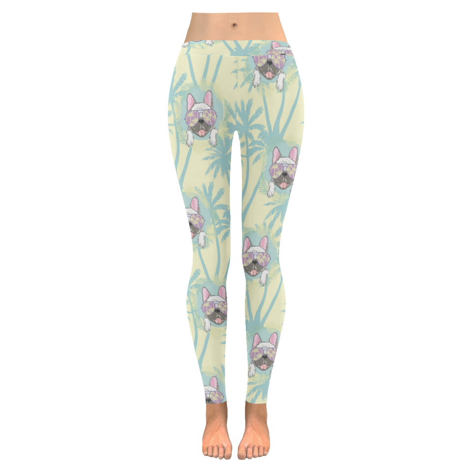 French bulldog hawaii blackground Women's Legging Fulfilled In US