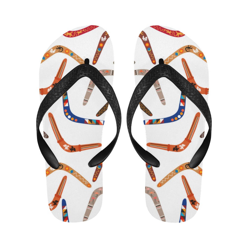 Boomerang Australian aboriginal ornament pattern Unisex Flip Flops