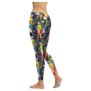 Colorful parrot flower pattern Women's Legging Fulfilled In US