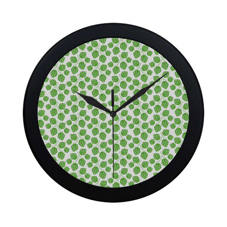 Hop pattern background Elegant Black Wall Clock