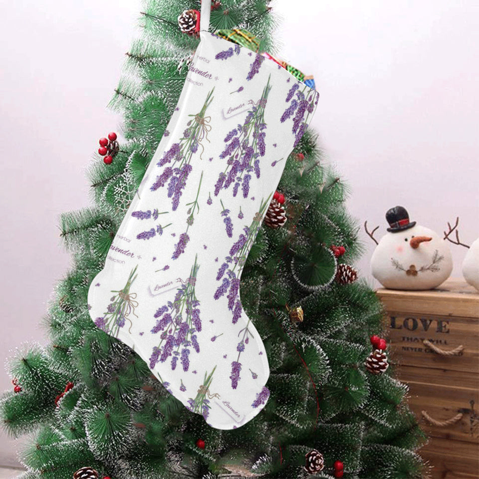 lavender flower design pattern Christmas Stocking