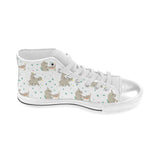 Cute Rhino pattern background Women's High Top Canvas Shoes White