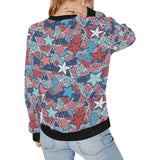 Hand drawn colorful starfish Women's Crew Neck Sweatshirt