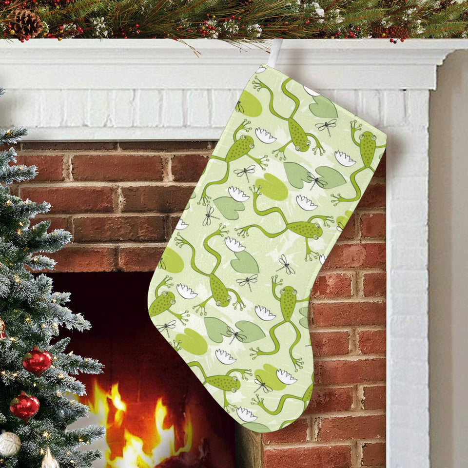 Cute frog dragonfly pattern Christmas Stocking
