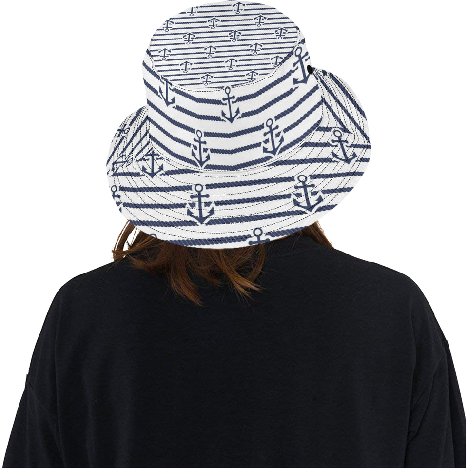Anchor rope nautical  pattern Unisex Bucket Hat