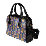 Sugar skull flower pattern Shoulder Handbag