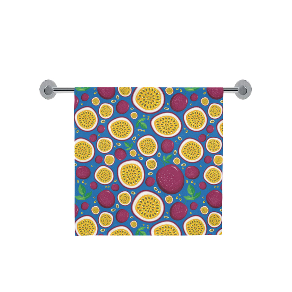 Passion fruit blue background Bath Towel