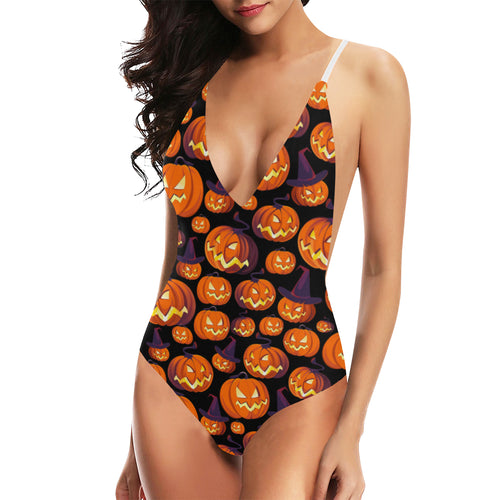 Halloween Pumpkin pattern Women's One-Piece Swimsuit