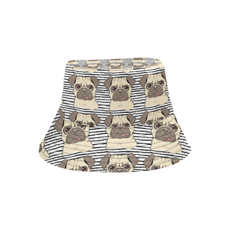 Happy pug pattern Unisex Bucket Hat