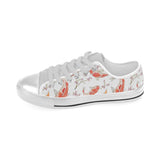 Watercolor Koi Fish Carp Fish pattern Men's Low Top Shoes White