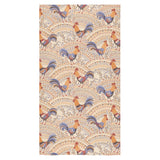 Cute rooster chicken cock floral ornament backgrou Bath Towel