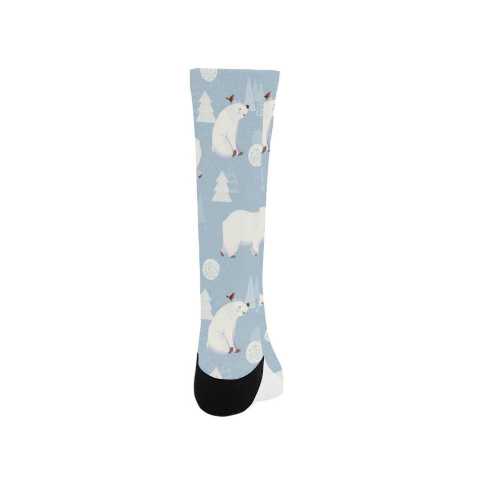 Cute polar bears Christmas decoration pattern Crew Socks