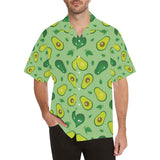 Avocado pattern green background Men's All Over Print Hawaiian Shirt