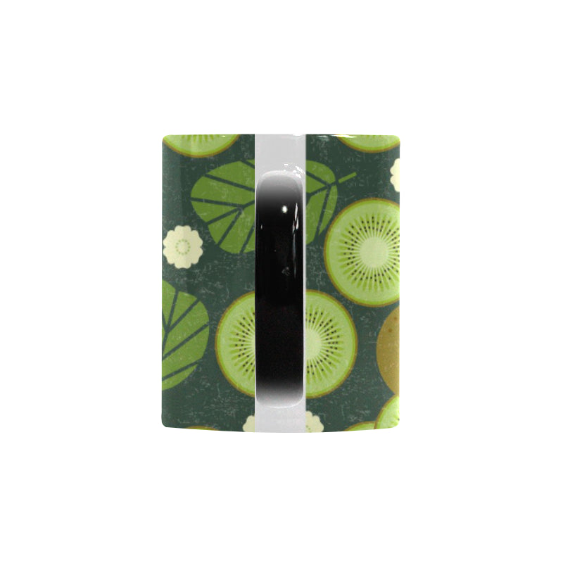 Whole sliced kiwi leave and flower Morphing Mug Heat Changing Mug