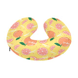 Grapefruit yellow background U-Shaped Travel Neck Pillow