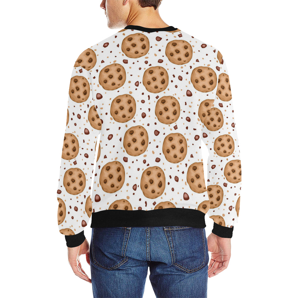 chocolate chip cookie pattern Men's Crew Neck Sweatshirt