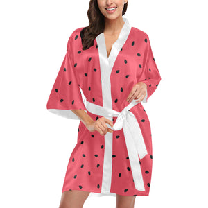 watermelon texture background Women's Short Kimono Robe