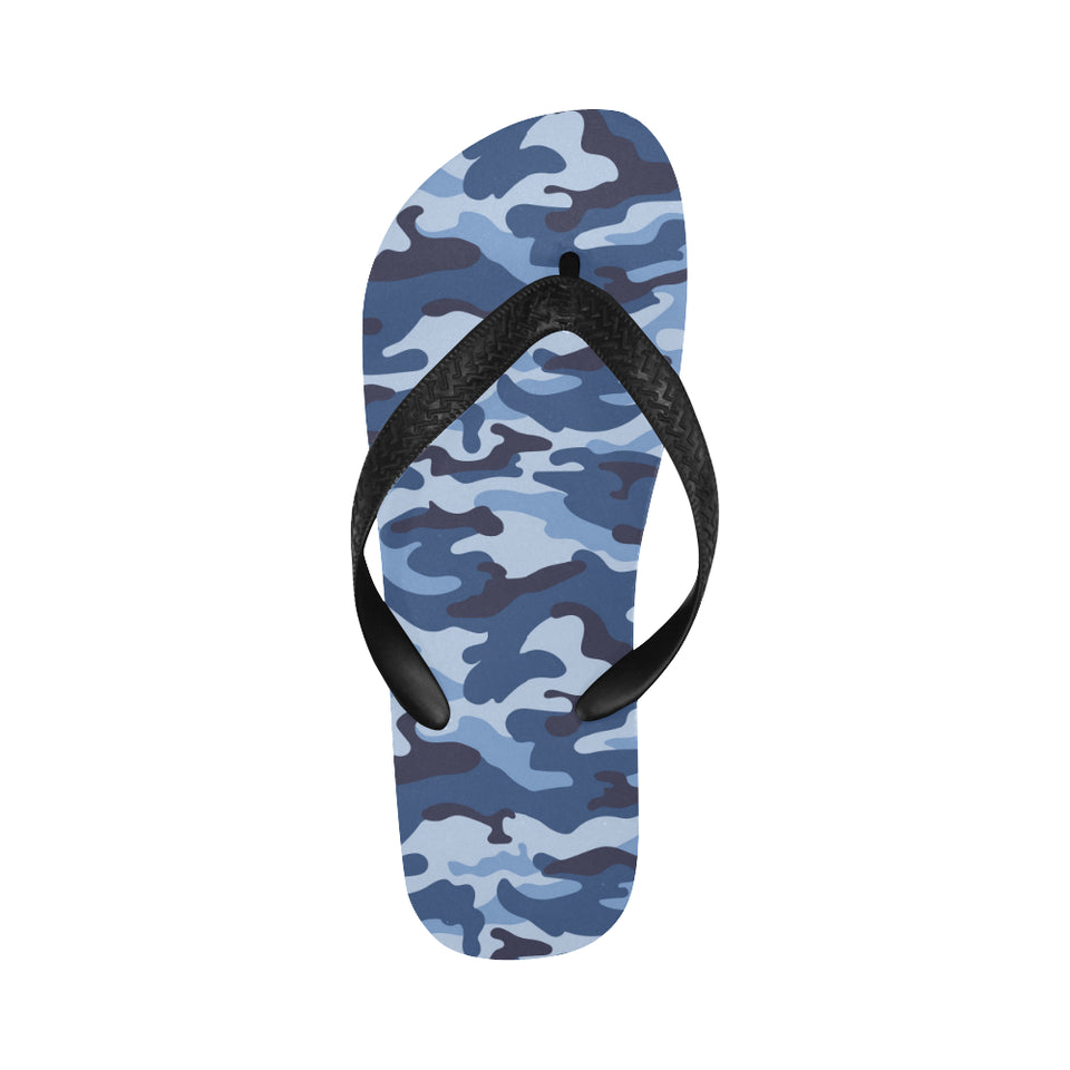 Blue camouflage pattern Unisex Flip Flops