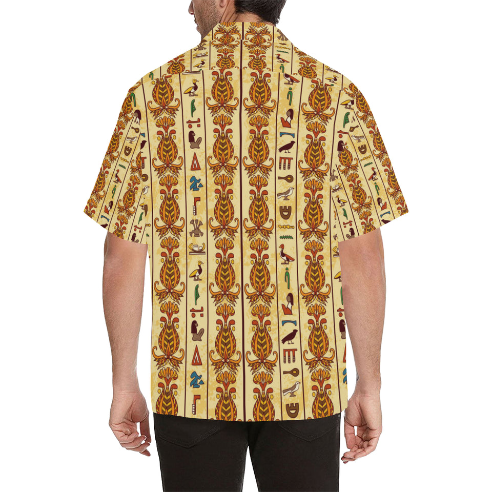 Egypt Hieroglyphics Pattern Print Design 04 Men's All Over Print Hawaiian Shirt (Model T58)