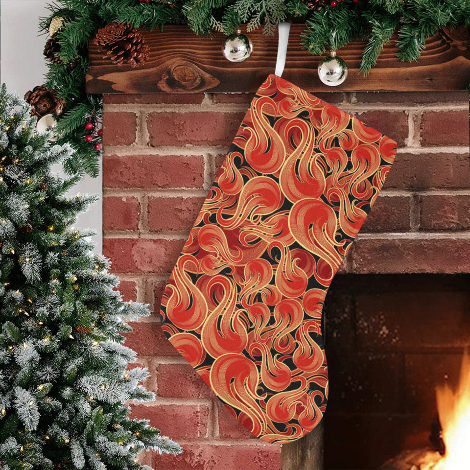 Fire flame pattern Christmas Stocking