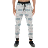 cute rhino heart pattern Unisex Casual Sweatpants