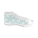 White cute hamsters heart pattern Men's High Top Canvas Shoes White