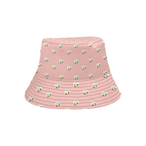 Cute hamster cheese pattern pink background Unisex Bucket Hat