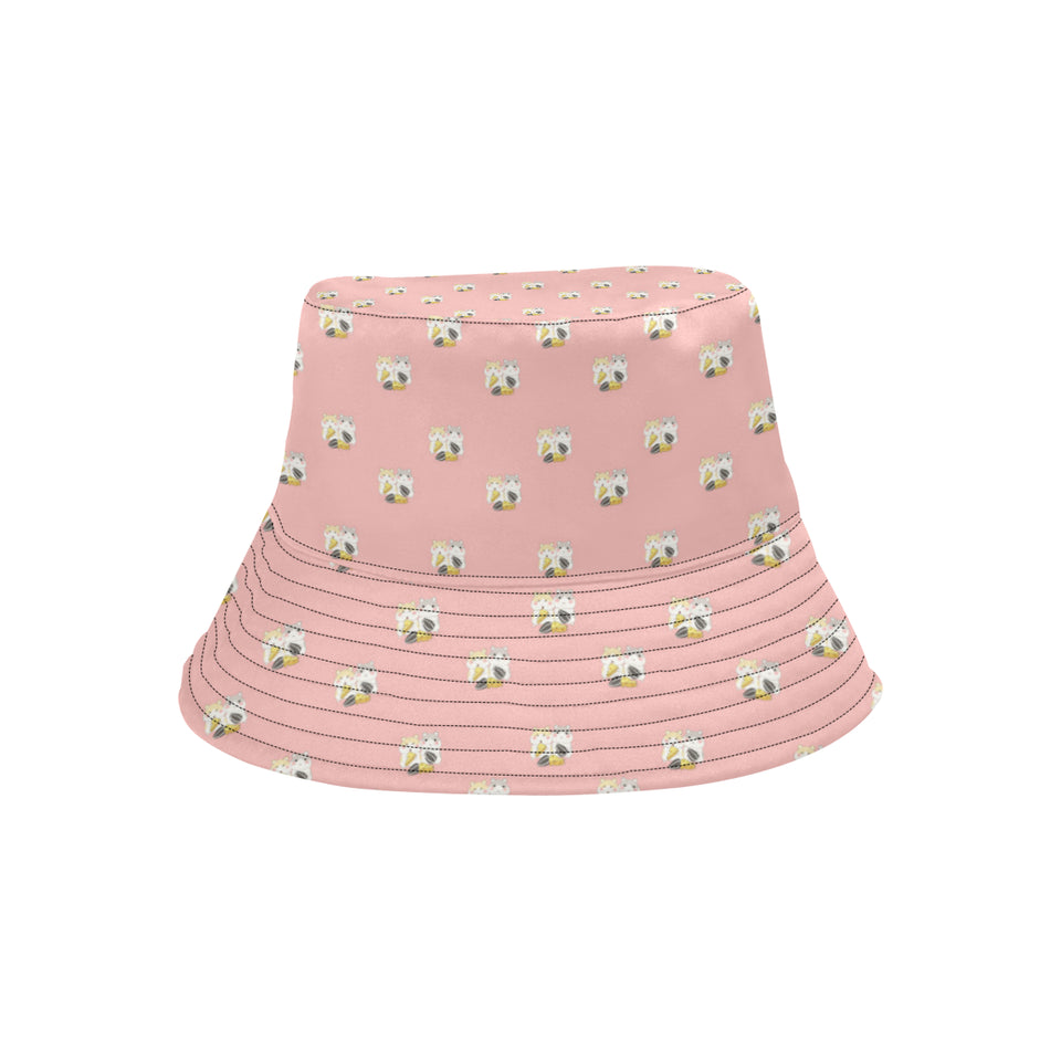 Cute hamster cheese pattern pink background Unisex Bucket Hat