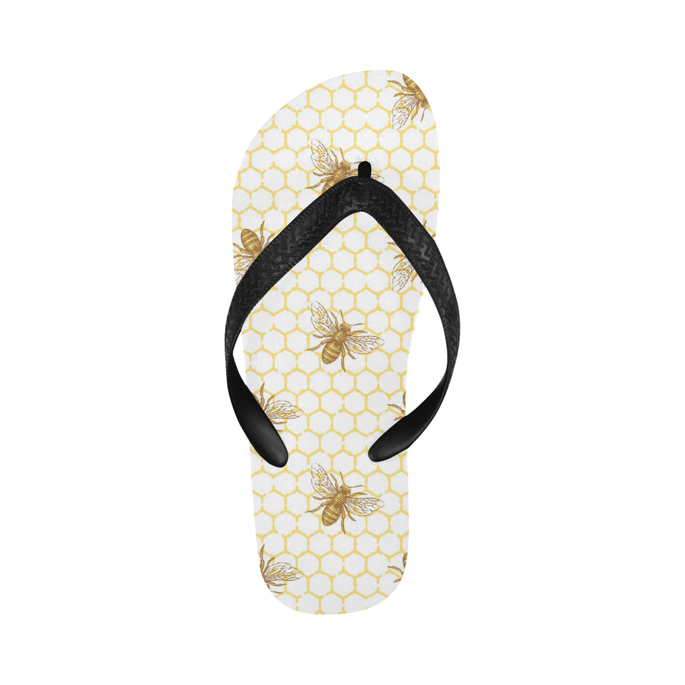 Bee honeycomb seamless design pattern Unisex Flip Flops