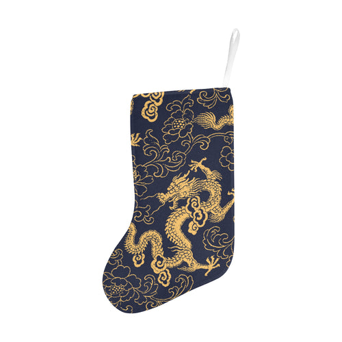 Gold dragon pattern Christmas Stocking