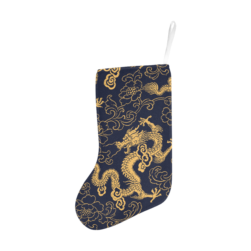 Gold dragon pattern Christmas Stocking