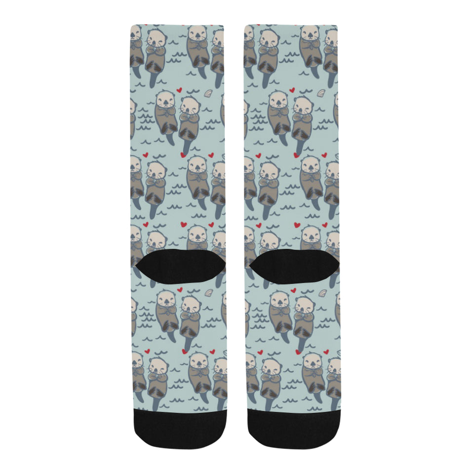 Lovely Sea Otter Pattern Crew Socks