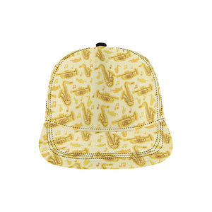 Saxophone cornet pattern yellow background All Over Print Snapback Cap