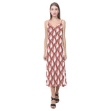 Fire flame symbol design pattern V-Neck Open Fork Long Dress