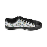 Peacock feather pattern Men's Low Top Canvas Shoes Black