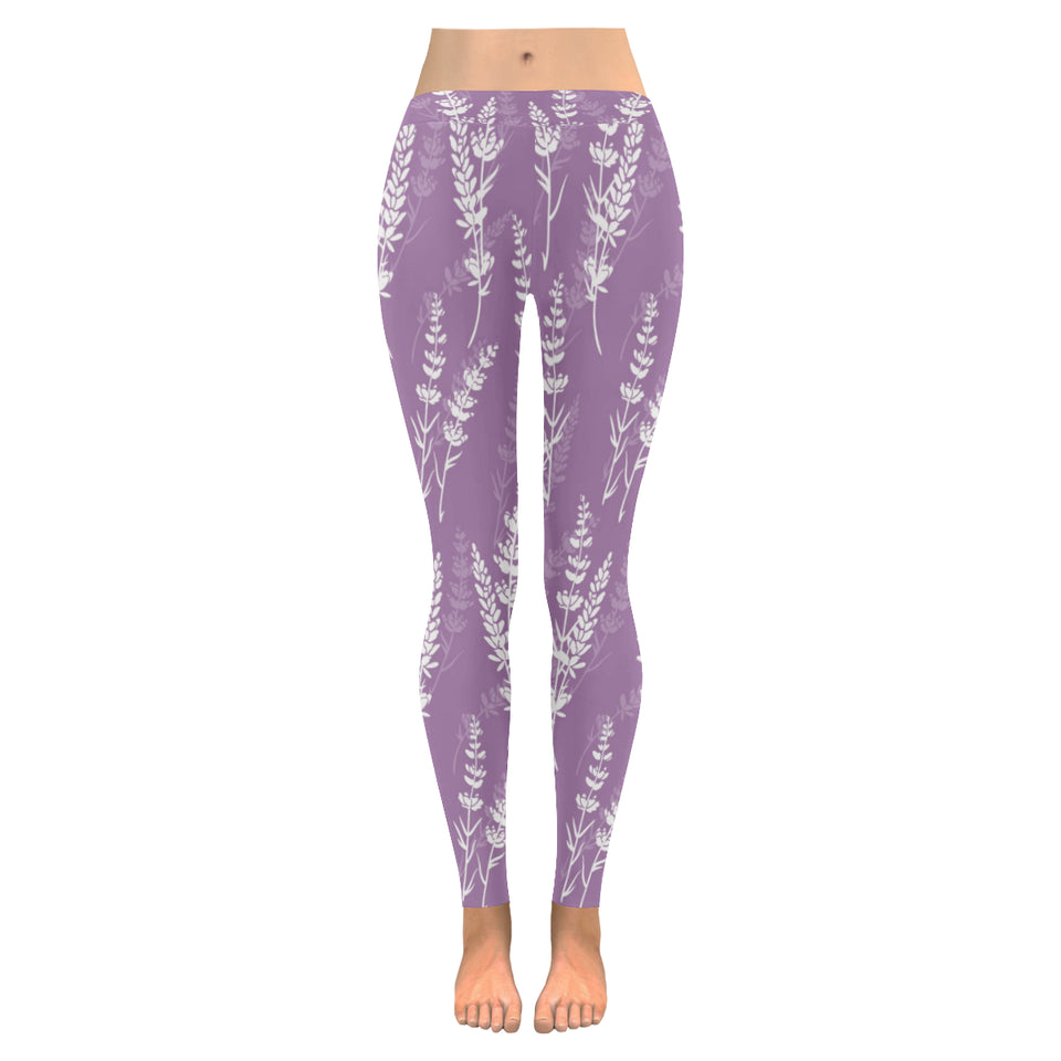 Lavender flowers purple pattern Women's Legging Fulfilled In US