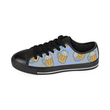 Beer pattern Men's Low Top Canvas Shoes Black