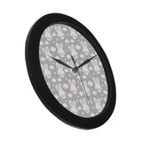 Rabbit cloud Pattern Elegant Black Wall Clock