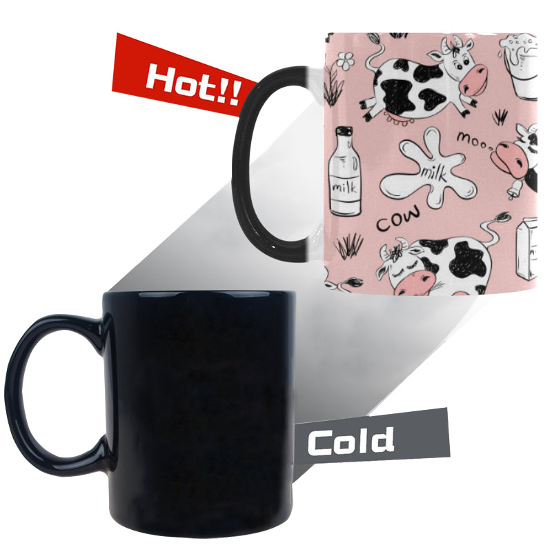 Cows milk product pink background Morphing Mug Heat Changing Mug