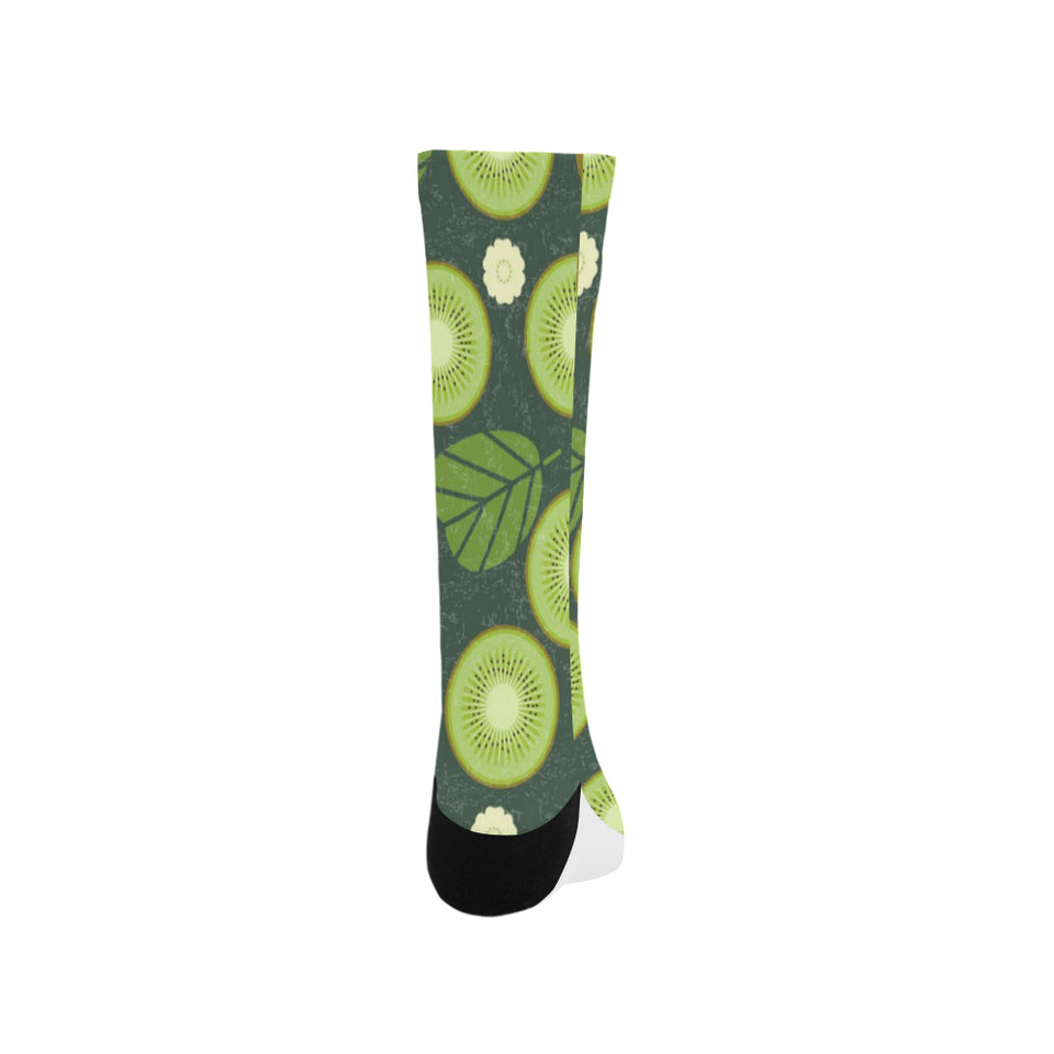 Whole sliced kiwi leave and flower Crew Socks