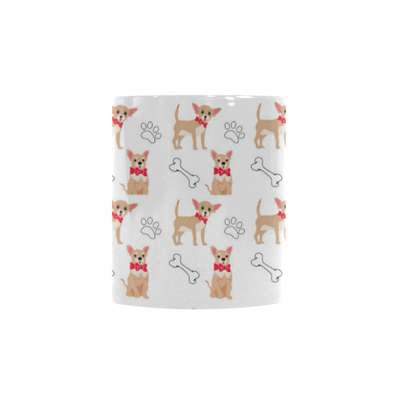 Chihuahua bone paw pattern Morphing Mug Heat Changing Mug
