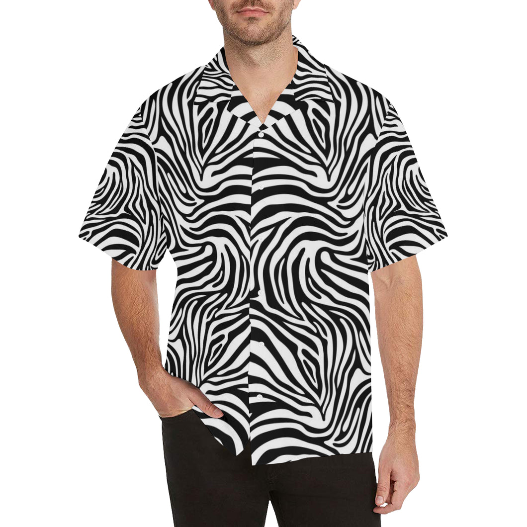 Zebra skin pattern Men's All Over Print Hawaiian Shirt