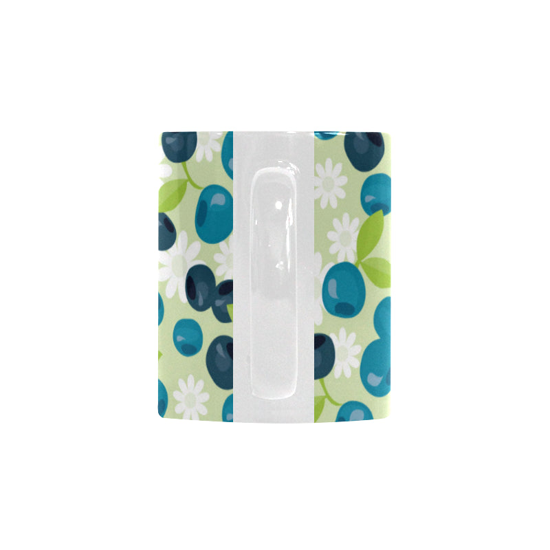 blueberry flower pattern Classical White Mug (Fulfilled In US)