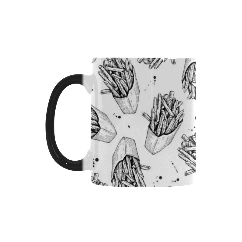 Hand drawn french fries pattern Morphing Mug Heat Changing Mug