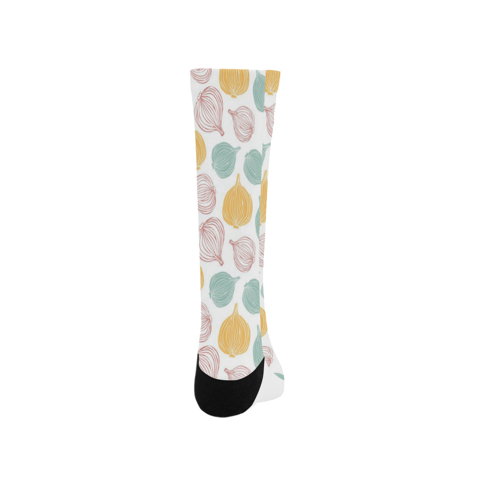 colorful onions white background Crew Socks