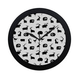 Goat ram pattern Elegant Black Wall Clock