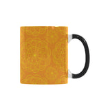 Orange traditional indian element pattern Morphing Mug Heat Changing Mug