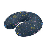 space pattern with planets, comets, constellations U-Shaped Travel Neck Pillow